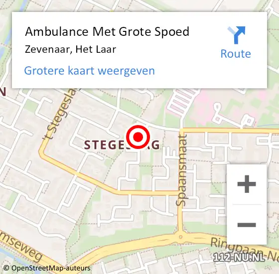 Locatie op kaart van de 112 melding: Ambulance Met Grote Spoed Naar Zevenaar, Het Laar op 13 juni 2022 00:37