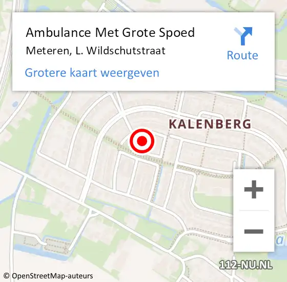 Locatie op kaart van de 112 melding: Ambulance Met Grote Spoed Naar Meteren, L. Wildschutstraat op 13 juni 2022 00:50