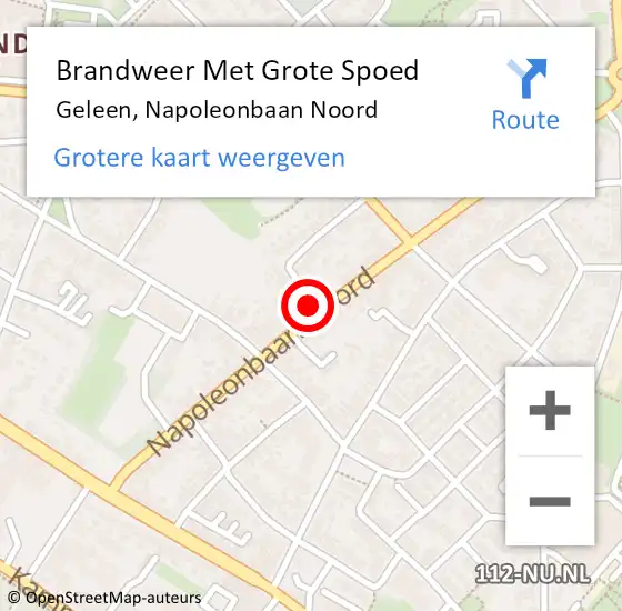 Locatie op kaart van de 112 melding: Brandweer Met Grote Spoed Naar Geleen, Napoleonbaan Noord op 13 juni 2022 01:41