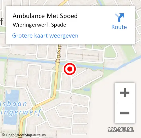 Locatie op kaart van de 112 melding: Ambulance Met Spoed Naar Wieringerwerf, Spade op 13 juni 2022 03:45