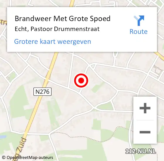 Locatie op kaart van de 112 melding: Brandweer Met Grote Spoed Naar Echt, Pastoor Drummenstraat op 13 juni 2022 03:55