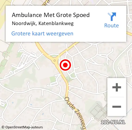 Locatie op kaart van de 112 melding: Ambulance Met Grote Spoed Naar Noordwijk, Katenblankweg op 13 juni 2022 04:53