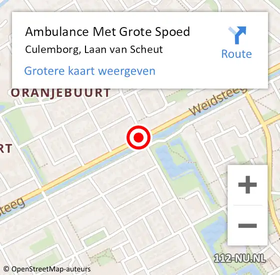 Locatie op kaart van de 112 melding: Ambulance Met Grote Spoed Naar Culemborg, Laan van Scheut op 20 juli 2014 00:16