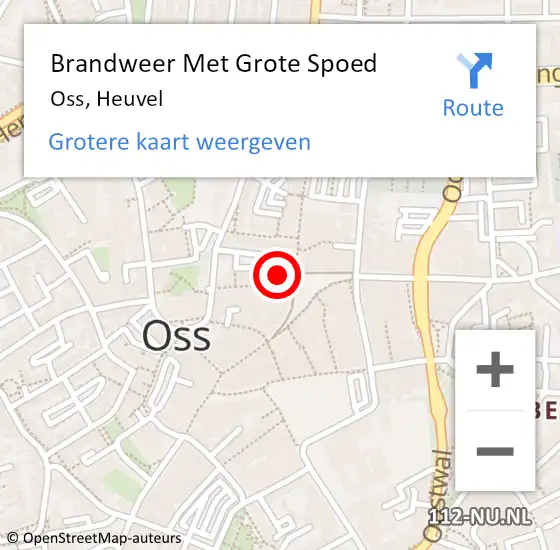 Locatie op kaart van de 112 melding: Brandweer Met Grote Spoed Naar Oss, Heuvel op 13 juni 2022 10:09