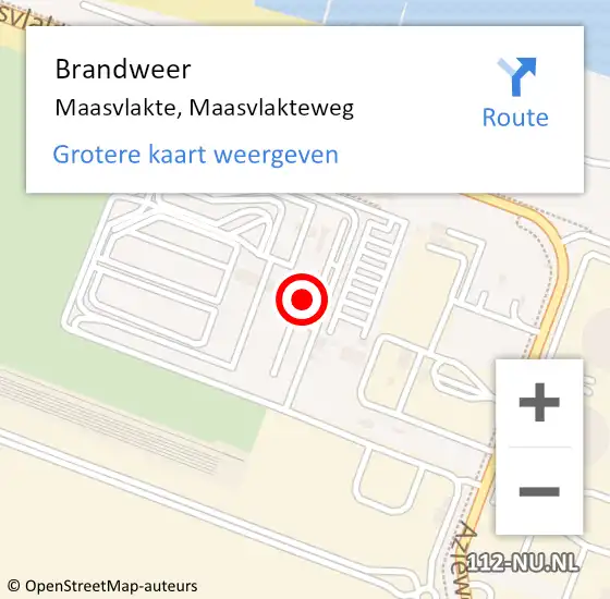 Locatie op kaart van de 112 melding: Brandweer Maasvlakte, Maasvlakteweg op 13 juni 2022 10:23