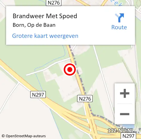 Locatie op kaart van de 112 melding: Brandweer Met Spoed Naar Born, Op de Baan op 13 juni 2022 10:43