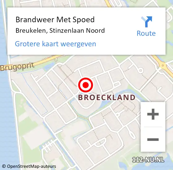 Locatie op kaart van de 112 melding: Brandweer Met Spoed Naar Breukelen, Stinzenlaan Noord op 13 juni 2022 11:09