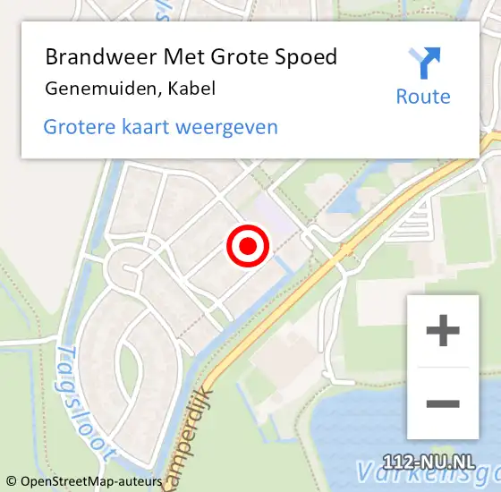 Locatie op kaart van de 112 melding: Brandweer Met Grote Spoed Naar Genemuiden, Kabel op 13 juni 2022 11:18
