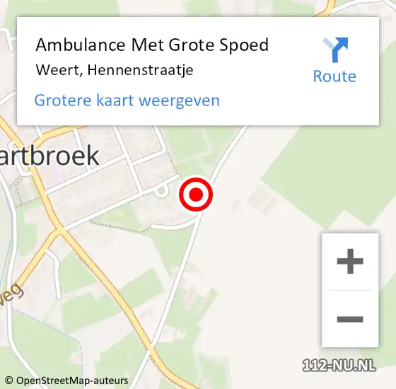 Locatie op kaart van de 112 melding: Ambulance Met Grote Spoed Naar Weert, Hennenstraatje op 13 juni 2022 11:57