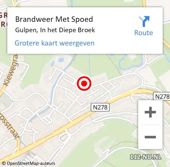 Locatie op kaart van de 112 melding: Brandweer Met Spoed Naar Gulpen, In het Diepe Broek op 13 juni 2022 12:02