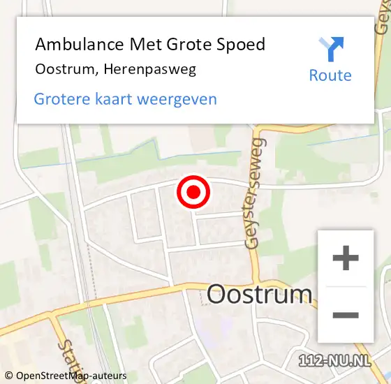 Locatie op kaart van de 112 melding: Ambulance Met Grote Spoed Naar Oostrum, Herenpasweg op 20 juli 2014 01:20