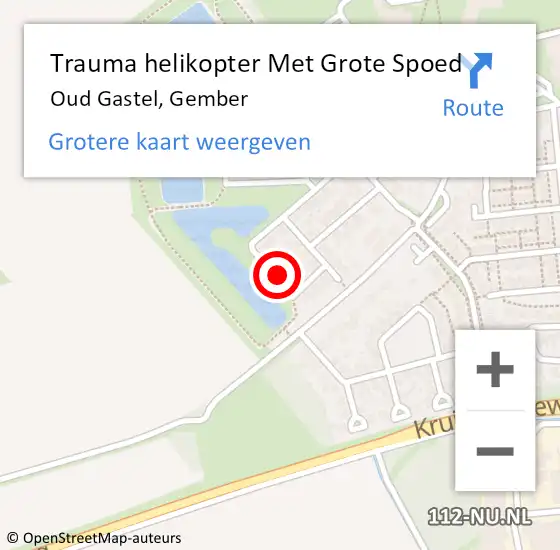 Locatie op kaart van de 112 melding: Trauma helikopter Met Grote Spoed Naar Oud Gastel, Gember op 13 juni 2022 12:54