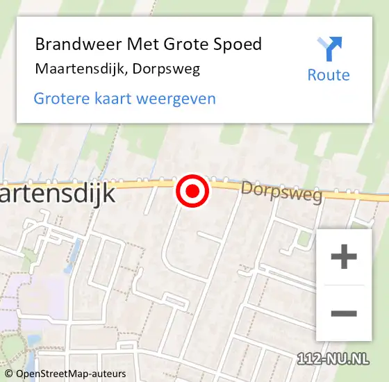 Locatie op kaart van de 112 melding: Brandweer Met Grote Spoed Naar Maartensdijk, Dorpsweg op 13 juni 2022 12:58