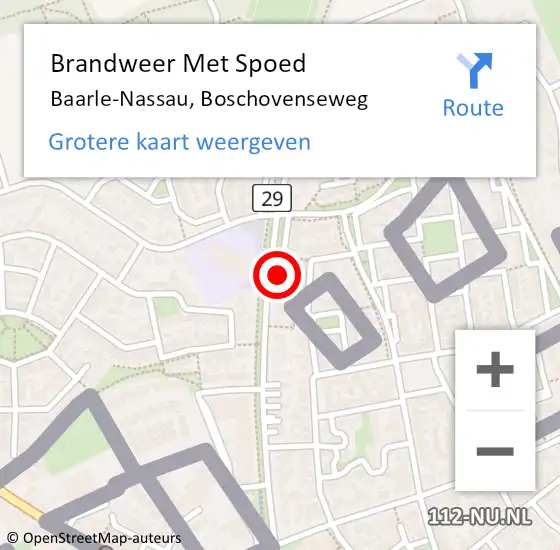 Locatie op kaart van de 112 melding: Brandweer Met Spoed Naar Baarle-Nassau, Boschovenseweg op 13 juni 2022 13:07