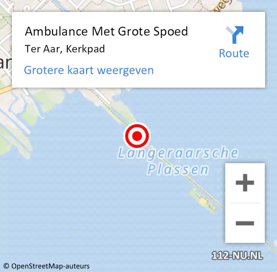 Locatie op kaart van de 112 melding: Ambulance Met Grote Spoed Naar Ter Aar, Kerkpad op 20 juli 2014 01:28