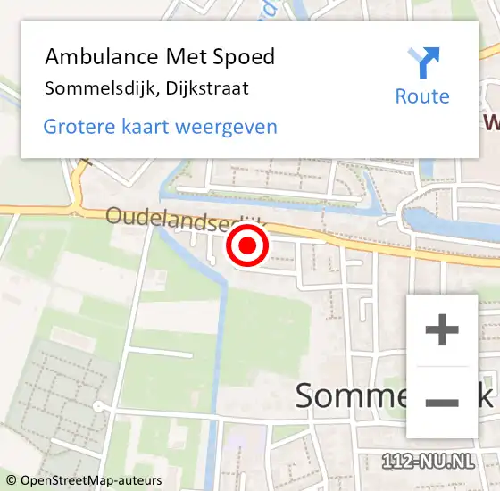 Locatie op kaart van de 112 melding: Ambulance Met Spoed Naar Sommelsdijk, Dijkstraat op 13 juni 2022 13:39