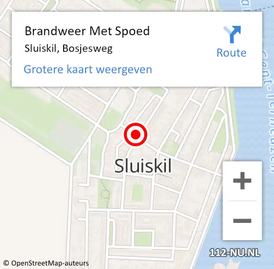 Locatie op kaart van de 112 melding: Brandweer Met Spoed Naar Sluiskil, Bosjesweg op 13 juni 2022 13:54