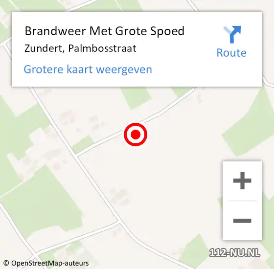 Locatie op kaart van de 112 melding: Brandweer Met Grote Spoed Naar Zundert, Palmbosstraat op 13 juni 2022 14:06