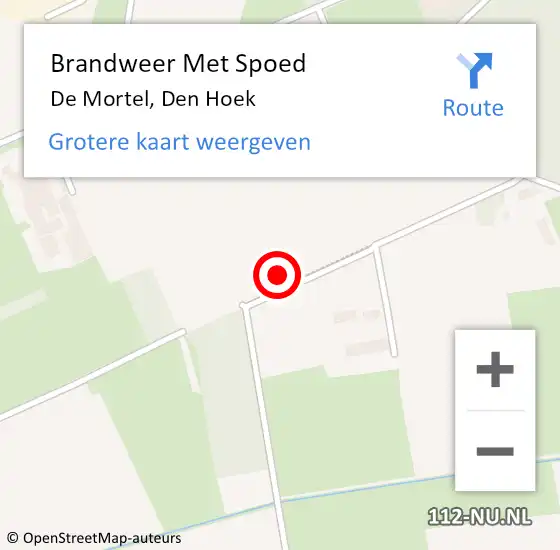 Locatie op kaart van de 112 melding: Brandweer Met Spoed Naar De Mortel, Den Hoek op 13 juni 2022 15:48