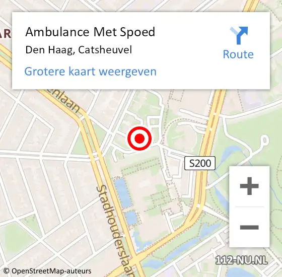 Locatie op kaart van de 112 melding: Ambulance Met Spoed Naar Den Haag, Catsheuvel op 13 juni 2022 15:54