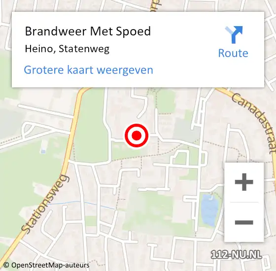 Locatie op kaart van de 112 melding: Brandweer Met Spoed Naar Heino, Statenweg op 13 juni 2022 16:07