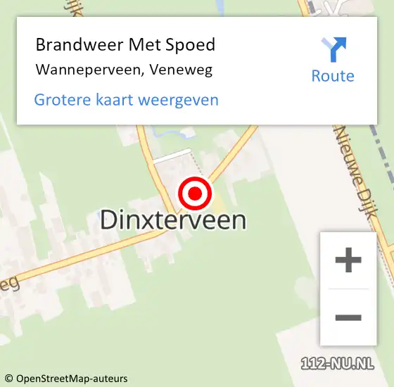 Locatie op kaart van de 112 melding: Brandweer Met Spoed Naar Wanneperveen, Veneweg op 13 juni 2022 16:25