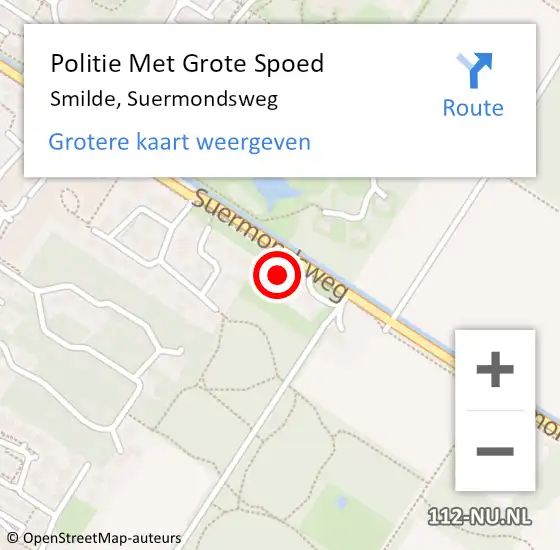 Locatie op kaart van de 112 melding: Politie Met Grote Spoed Naar Smilde, Suermondsweg op 13 juni 2022 17:04