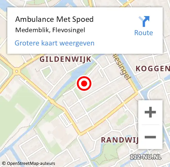 Locatie op kaart van de 112 melding: Ambulance Met Spoed Naar Medemblik, Flevosingel op 13 juni 2022 17:08