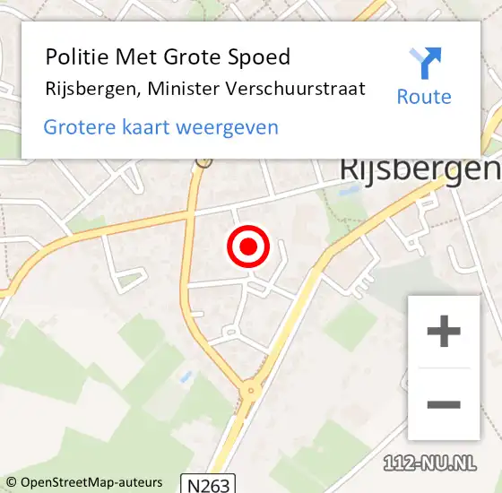 Locatie op kaart van de 112 melding: Politie Met Grote Spoed Naar Rijsbergen, Minister Verschuurstraat op 13 juni 2022 17:18