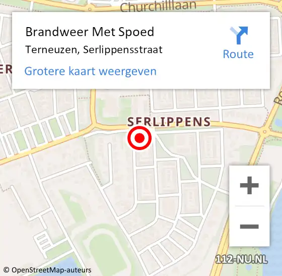 Locatie op kaart van de 112 melding: Brandweer Met Spoed Naar Terneuzen, Serlippensstraat op 13 juni 2022 17:22