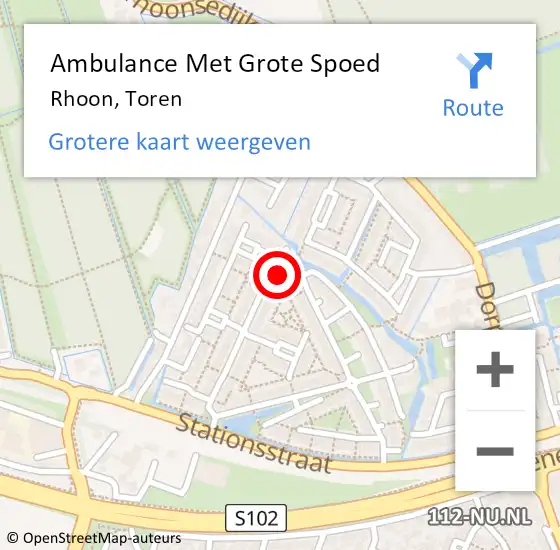 Locatie op kaart van de 112 melding: Ambulance Met Grote Spoed Naar Rhoon, Toren op 13 juni 2022 17:29