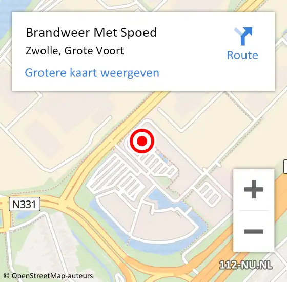 Locatie op kaart van de 112 melding: Brandweer Met Spoed Naar Zwolle, Grote Voort op 13 juni 2022 17:36