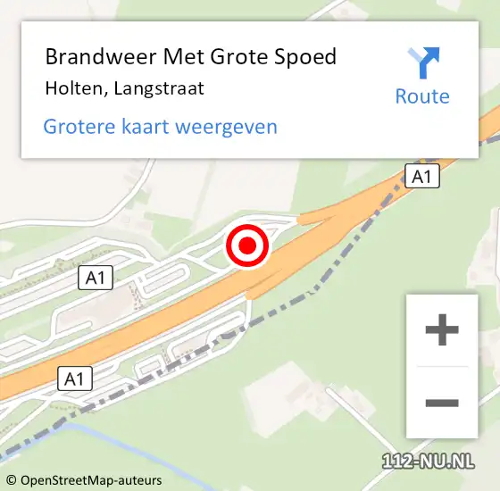 Locatie op kaart van de 112 melding: Brandweer Met Grote Spoed Naar Holten, Langstraat op 13 juni 2022 17:57
