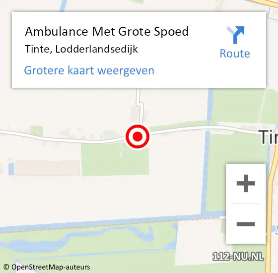 Locatie op kaart van de 112 melding: Ambulance Met Grote Spoed Naar Tinte, Lodderlandsedijk op 20 juli 2014 02:16