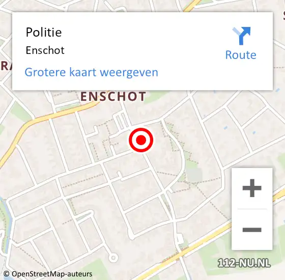 Locatie op kaart van de 112 melding: Politie Enschot op 13 juni 2022 18:32