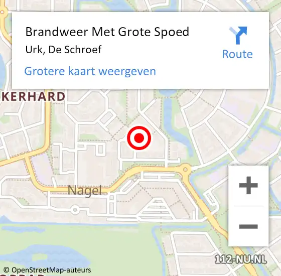 Locatie op kaart van de 112 melding: Brandweer Met Grote Spoed Naar Urk, De Schroef op 13 juni 2022 19:11