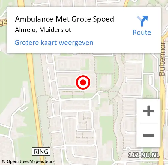 Locatie op kaart van de 112 melding: Ambulance Met Grote Spoed Naar Almelo, Muiderslot op 13 juni 2022 19:15