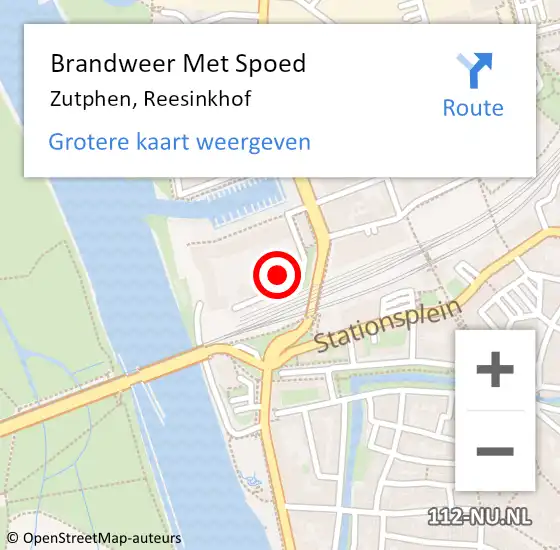 Locatie op kaart van de 112 melding: Brandweer Met Spoed Naar Zutphen, Reesinkhof op 13 juni 2022 19:15