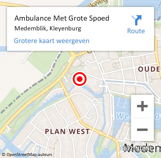 Locatie op kaart van de 112 melding: Ambulance Met Grote Spoed Naar Medemblik, Kleyenburg op 13 juni 2022 21:04