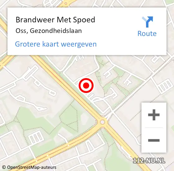 Locatie op kaart van de 112 melding: Brandweer Met Spoed Naar Oss, Gezondheidslaan op 13 juni 2022 21:26