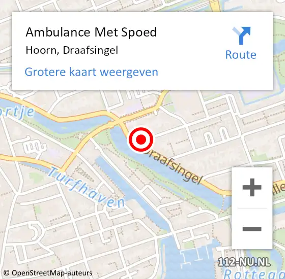 Locatie op kaart van de 112 melding: Ambulance Met Spoed Naar Hoorn, Draafsingel op 13 juni 2022 21:47