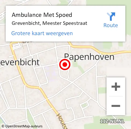 Locatie op kaart van de 112 melding: Ambulance Met Spoed Naar Grevenbicht, Meester Speestraat op 20 juli 2014 02:59