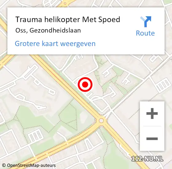 Locatie op kaart van de 112 melding: Trauma helikopter Met Spoed Naar Oss, Gezondheidslaan op 13 juni 2022 23:21