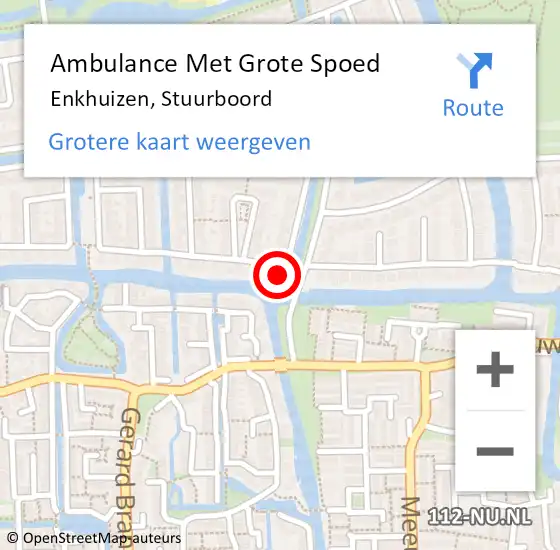 Locatie op kaart van de 112 melding: Ambulance Met Grote Spoed Naar Enkhuizen, Stuurboord op 14 juni 2022 01:59