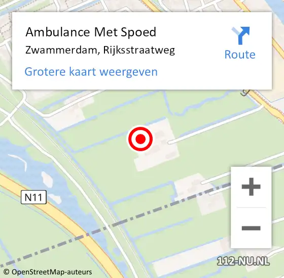 Locatie op kaart van de 112 melding: Ambulance Met Spoed Naar Zwammerdam, Rijksstraatweg op 14 juni 2022 04:53