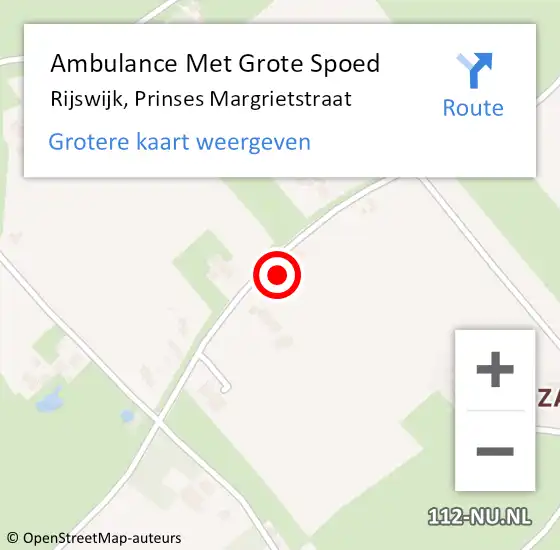 Locatie op kaart van de 112 melding: Ambulance Met Grote Spoed Naar Rijswijk, Prinses Margrietstraat op 14 juni 2022 06:28