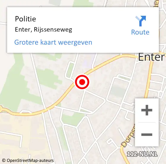 Locatie op kaart van de 112 melding: Politie Enter, Rijssenseweg op 14 juni 2022 07:55