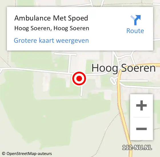 Locatie op kaart van de 112 melding: Ambulance Met Spoed Naar Hoog Soeren, Hoog Soeren op 14 juni 2022 08:25