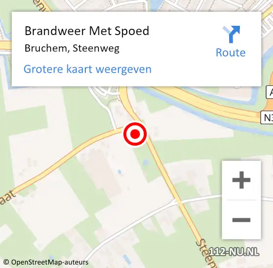 Locatie op kaart van de 112 melding: Brandweer Met Spoed Naar Bruchem, Steenweg op 14 juni 2022 08:39