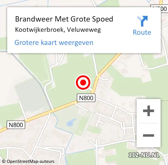 Locatie op kaart van de 112 melding: Brandweer Met Grote Spoed Naar Kootwijkerbroek, Veluweweg op 14 juni 2022 09:18